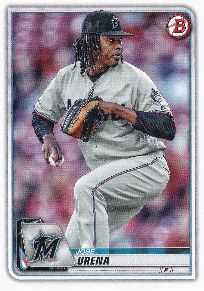 2020 Bowman Jose Urena #60 Miami Marlins