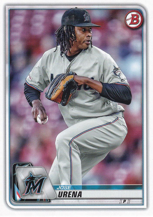 2020 Bowman Jose Urena #60 Miami Marlins
