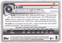 将图片加载到图库查看器，2020 Bowman Jose Altuve #88 Houston Astros
