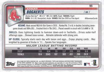 2020 Bowman Xander Bogaerts #95 Boston Red Sox