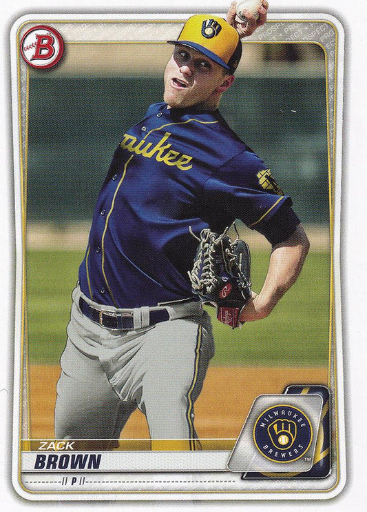2020 Bowman Prospects Zack Brown BP-34 Milwaukee Brewers
