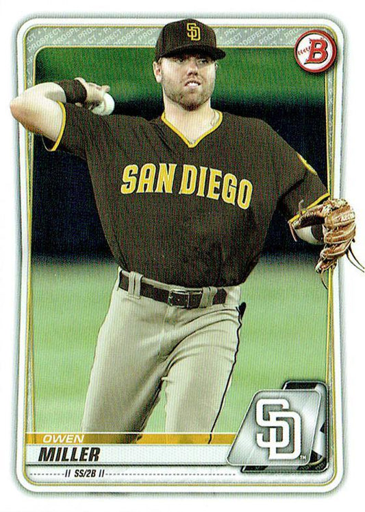 2020 Bowman Prospects Owen Miller BP-102 San Diego Padres