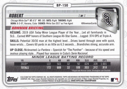 2020 Bowman Prospects Luis Robert BP-150 Chicago White Sox