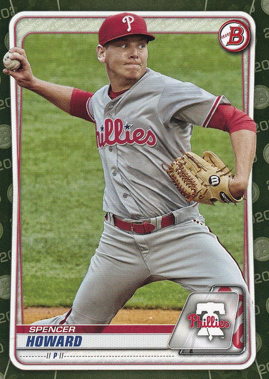 2020 Bowman Prospects Camo Spencer Howard BP-55 Philadelphia Phillies