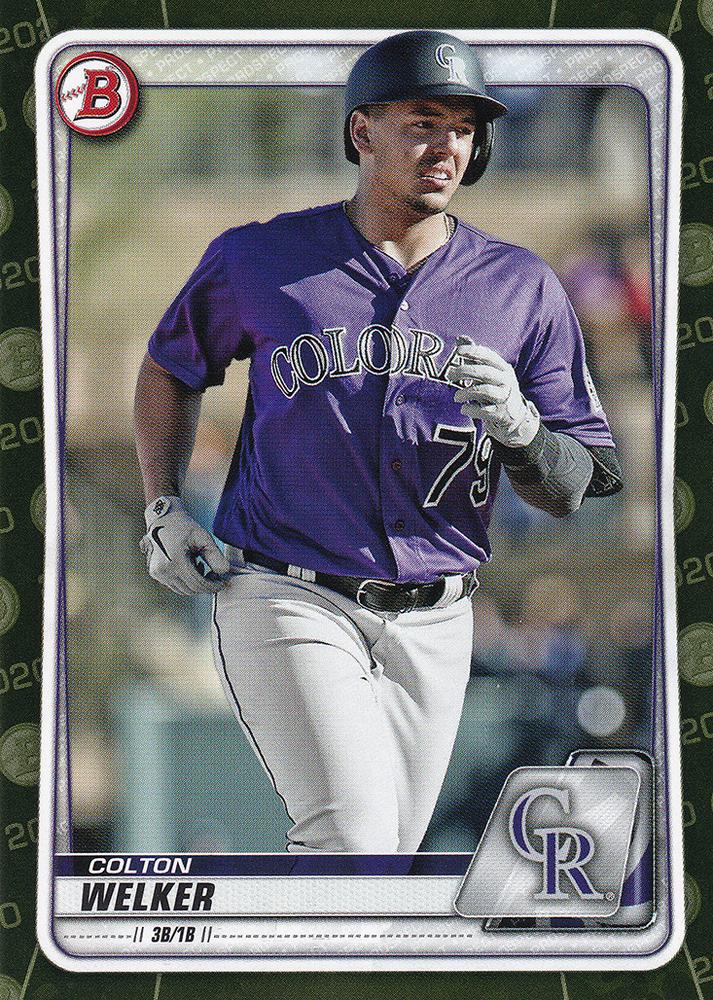 2020 Bowman 1st Prospects Camo Colton Welker BP-87 Colorado Rockies