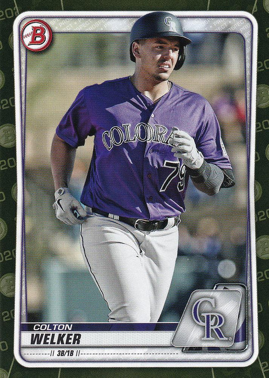 2020 Bowman 1st Prospects Camo Colton Welker BP-87 Colorado Rockies