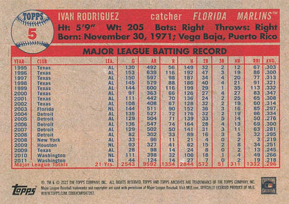 2021 Topps Archives Ivan Rodriguez #5 Florida Marlins