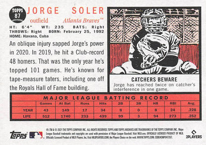 2021 Topps Archives Jorge Soler #87 Atlanta Braves