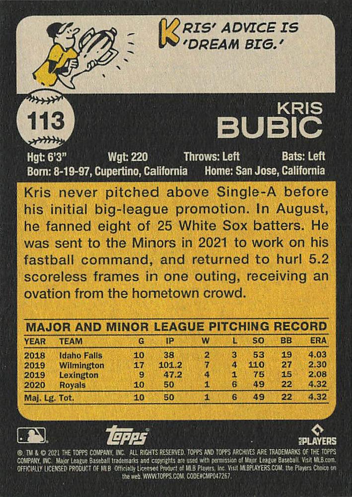 2021 Topps Archives Kris Bubic #113 Kansas City Royals