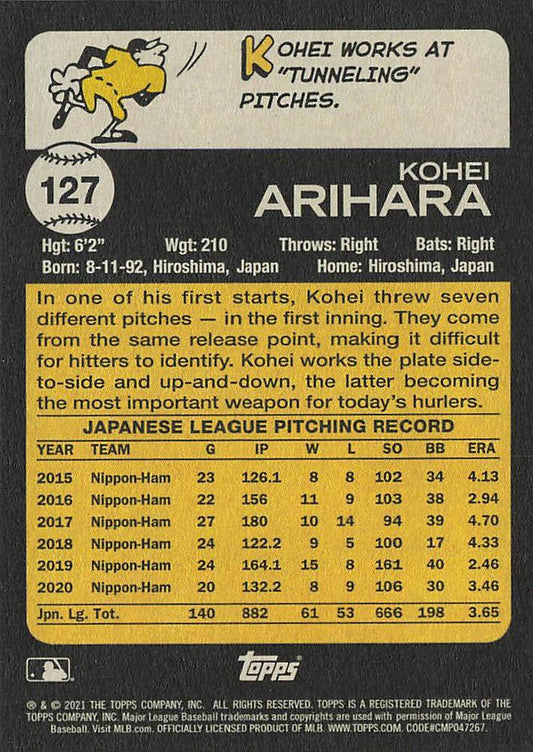 2021 Topps Archives Kohei Arihara #127 Texas Rangers