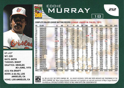 2021 Topps Archives Eddie Murray  #212 Baltimore Orioles