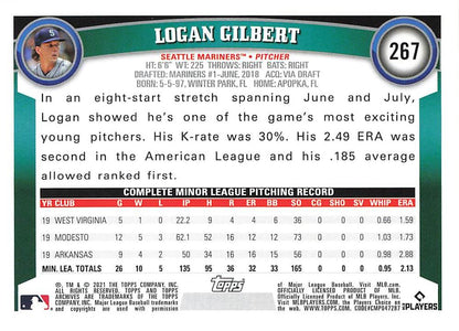 2021 Topps Archives Logan Gilbert RC #267 Seattle Mariners