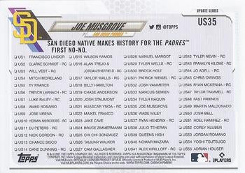 2021 Topps Update Joe Musgrove Season Highlight US35 San Diego Padres