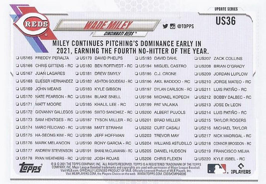 2021 Topps Update Wade Miley Season Highlight US36 Cincinnati Reds