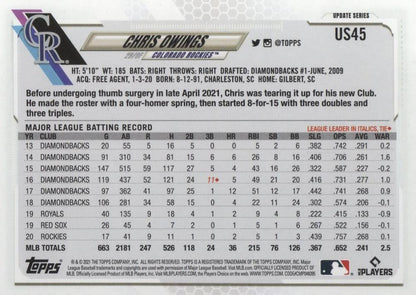 2021 Topps Update Chris Owings  US45 Colorado Rockies