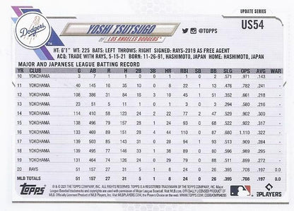 2021 Topps Update Yoshi Tsutsugo  US54 Los Angeles Dodgers