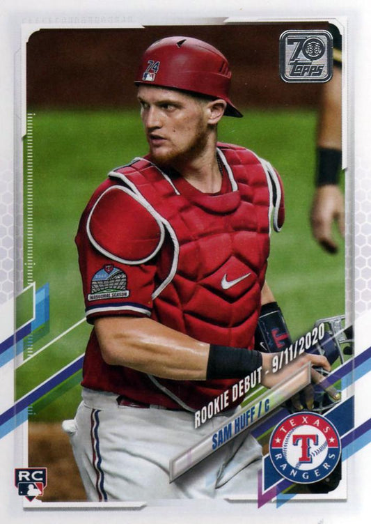 2021 Topps Update Sam Huff Rookie Debut US71 Texas Rangers
