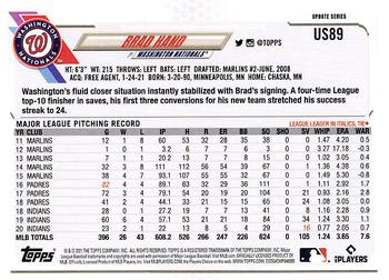 2021 Topps Update Brad Hand  US89 Washington Nationals