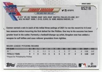 2021 Topps Update Connor Brogdon Rookie US218 Philadelphia Phillies