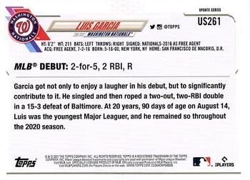 2021 Topps Update Luis Garcia Rookie Debut US261 Washington Nationals