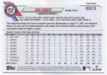 2021 Topps Update Yan Gomes  US315 Washington Nationals