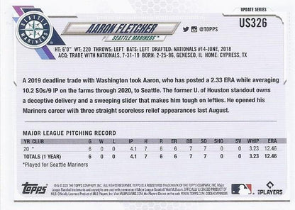 2021 Topps Update Aaron Fletcher Rookie US326 Seattle Mariners
