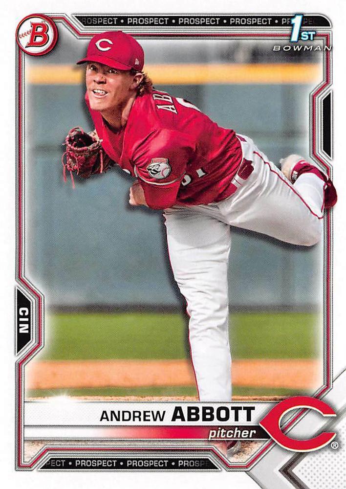 2021 Bowman Draft Andrew Abbott FBC 1st Bowman BD-8 Cincinnati Reds