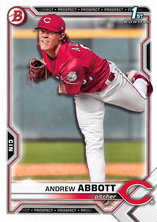 2021 Bowman Draft Andrew Abbott FBC 1st Bowman BD-8 Cincinnati Reds