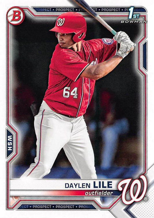 2021 Bowman Draft Daylen Lile FBC 1st Bowman BD-18 Washington Nationals