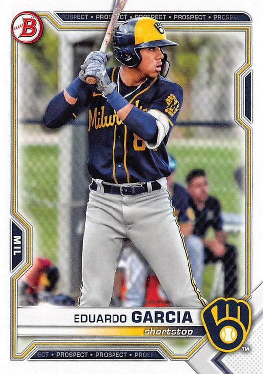 2021 Bowman Draft Eduardo Garcia BD-22 Milwaukee Brewers