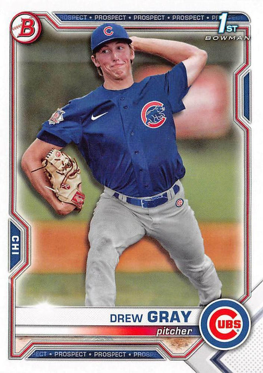 2021 Bowman Draft Drew Gray FBC 1st Bowman BD-35 Chicago Cubs