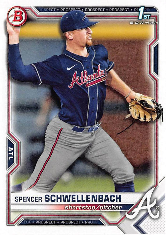 2021 Bowman Draft Spencer Schwellenbach FBC 1st Bowman BD-44 Atlanta Braves