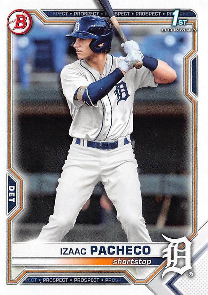 2021 Bowman Draft Izaac Pacheco FBC 1st Bowman BD-46 Detroit Tigers