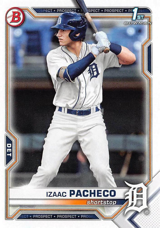 2021 Bowman Draft Izaac Pacheco FBC 1st Bowman BD-46 Detroit Tigers