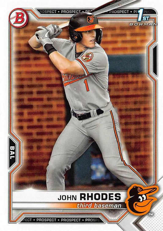 2021 Bowman Draft John Rhodes FBC 1st Bowman BD-80 Baltimore Orioles