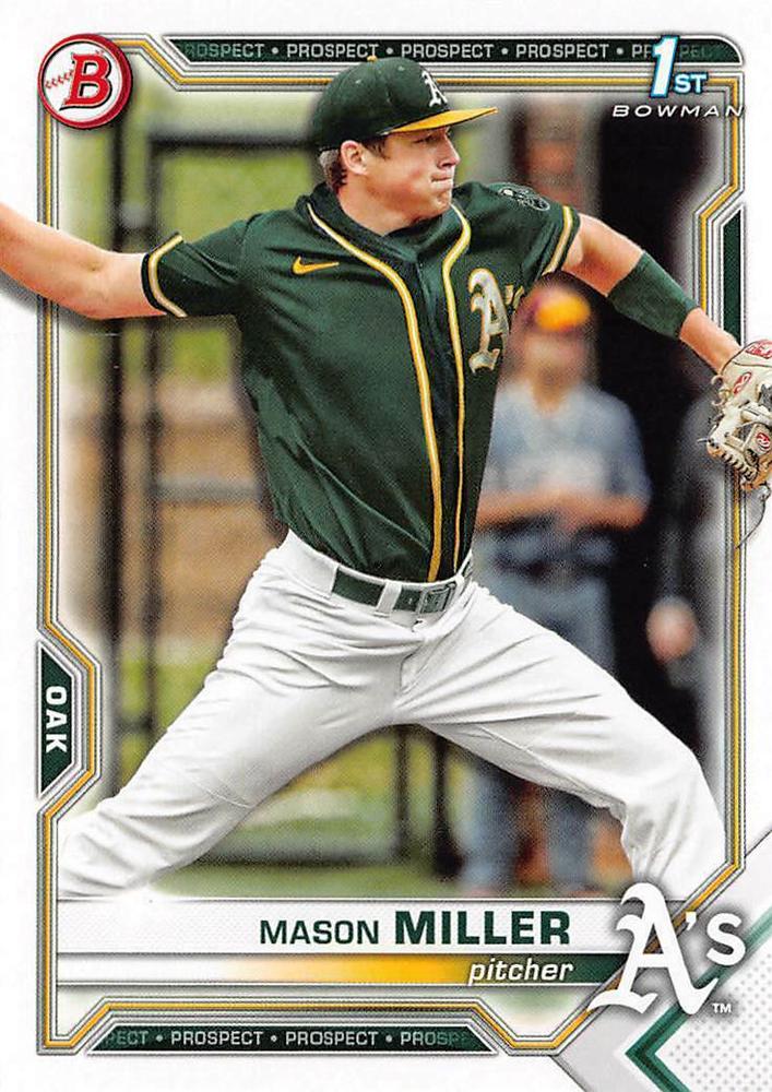 2021 Bowman Draft Mason Miller FBC 1st Bowman BD-85 Oakland Athletics