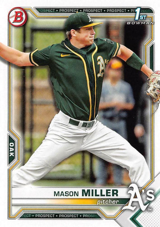 2021 Bowman Draft Mason Miller FBC 1st Bowman BD-85 Oakland Athletics