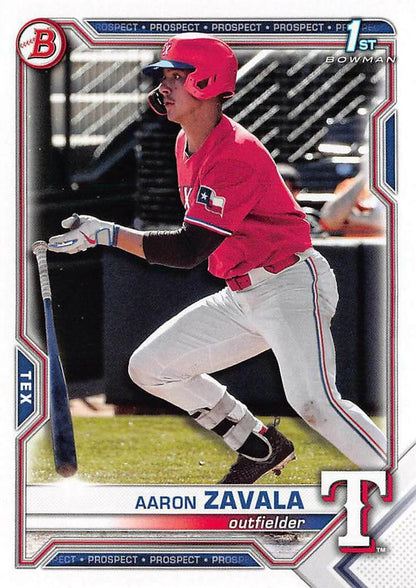 2021 Bowman Draft Aaron Zavala FBC 1st Bowman BD-101 Texas Rangers