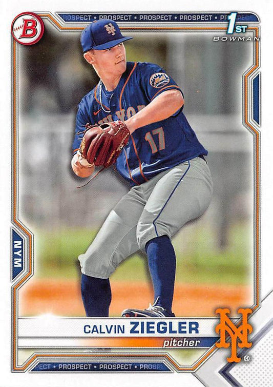 2021 Bowman Draft Calvin Ziegler FBC 1st Bowman BD-123 New York Mets