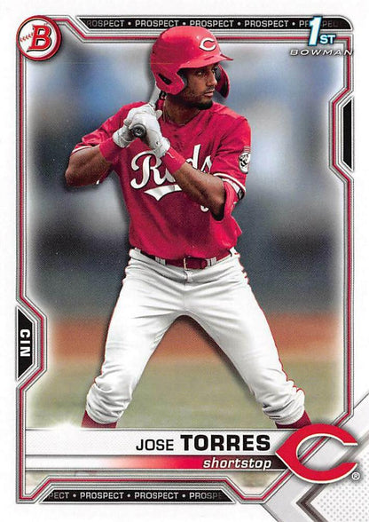 2021 Bowman Draft Jose Torres FBC 1st Bowman BD-125 Cincinnati Reds
