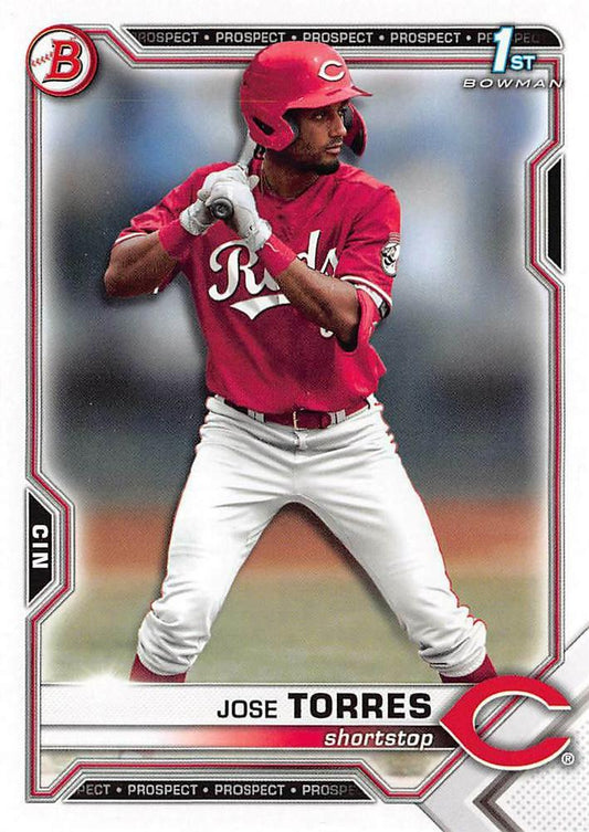 2021 Bowman Draft Jose Torres FBC 1st Bowman BD-125 Cincinnati Reds