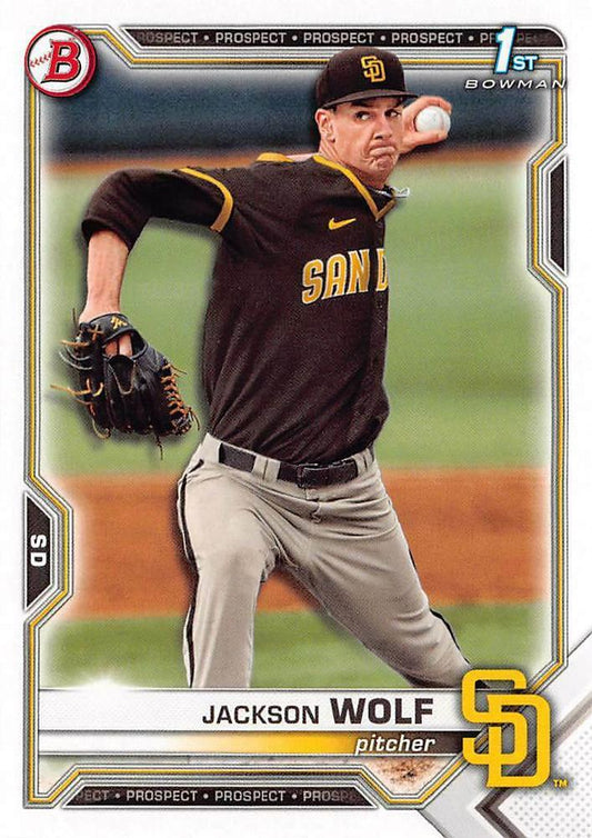 2021 Bowman Draft Jackson Wolf FBC 1st Bowman BD-141 San Diego Padres