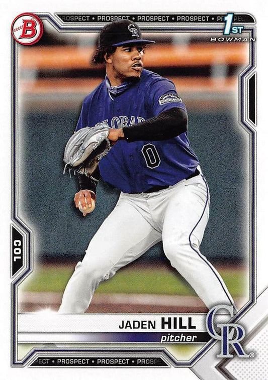 2021 Bowman Draft Jaden Hill FBC 1st Bowman BD-142 Colorado Rockies