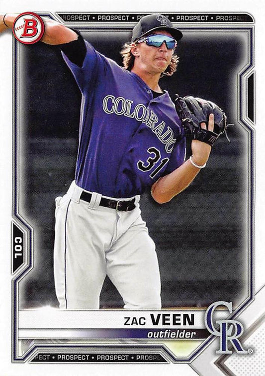 2021 Bowman Draft Zac Veen BD-150 Colorado Rockies