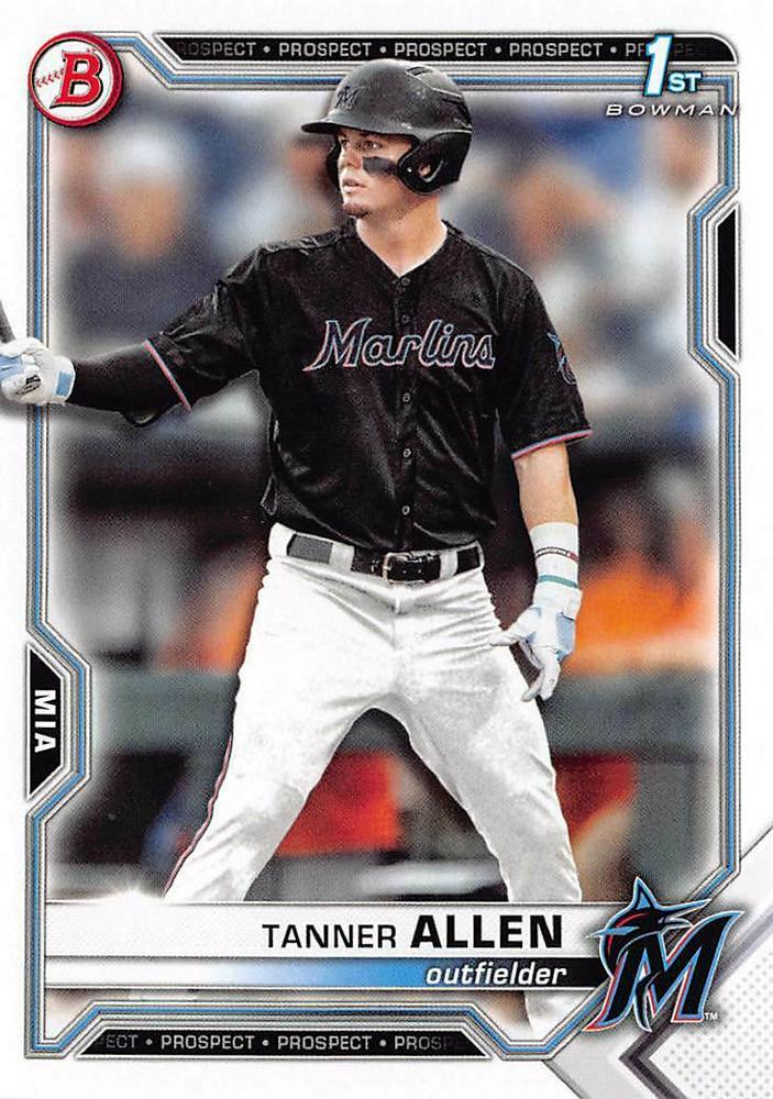 2021 Bowman Draft Tanner Allen FBC 1st Bowman BD-165 Miami Marlins