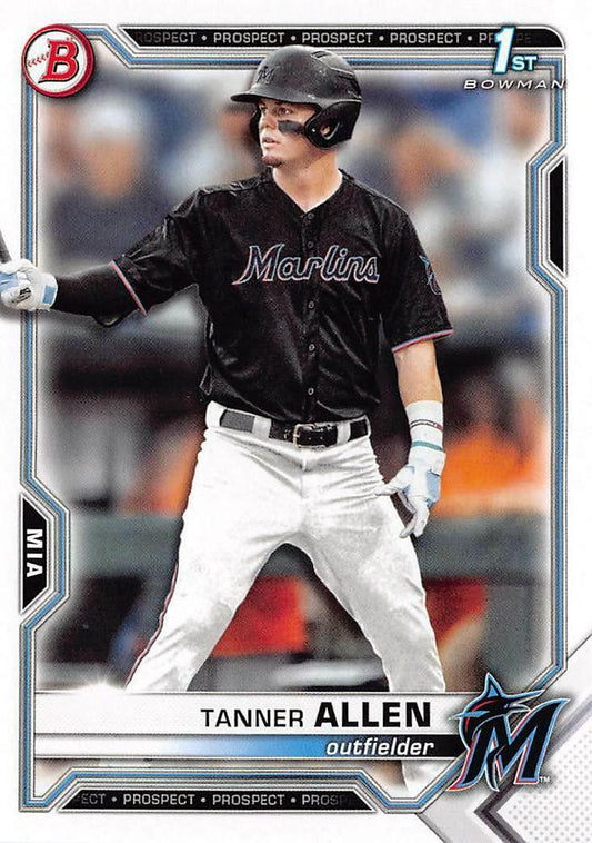 2021 Bowman Draft Tanner Allen FBC 1st Bowman BD-165 Miami Marlins