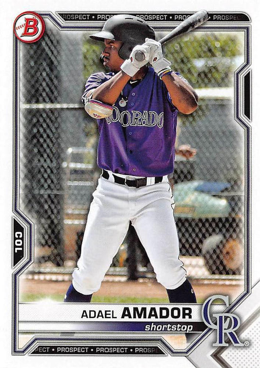 2021 Bowman Draft Adael Amador BD-195 Colorado Rockies