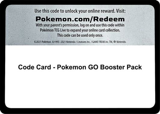 Code Card - Pokémon Go Booster Pack - Pokémon GO - Bulk of 27 Code Card