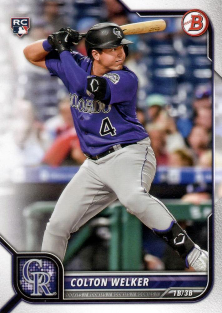 2022 Bowman Colton Welker #23 Colorado Rockies