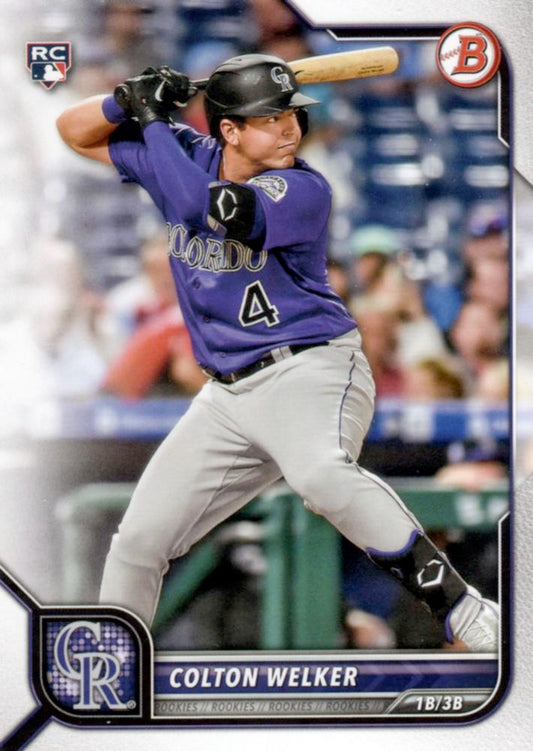 2022 Bowman Colton Welker #23 Colorado Rockies